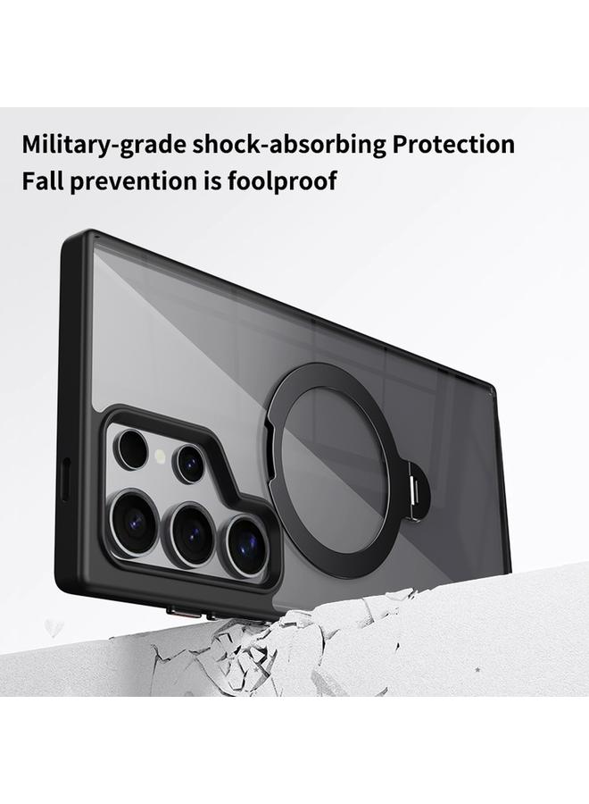 اس-توب جراب لهاتف Samsung Galaxy S24 Ultra 5G جراب هاتف شفاف مزود بحلقة مغناطيسية دوارة MagSafe - Image 4