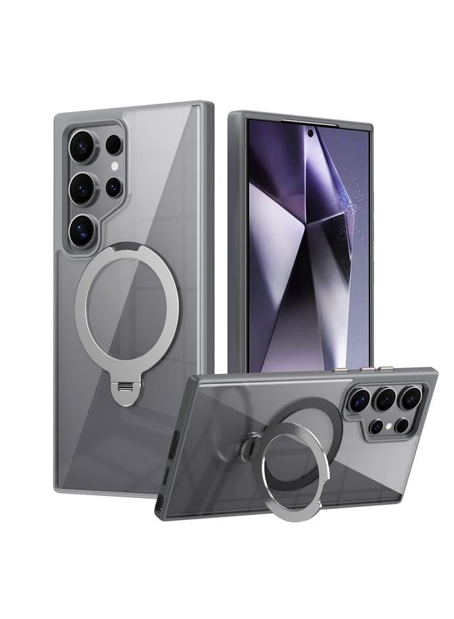 اس-توب جراب لهاتف Samsung Galaxy S24 Ultra 5G جراب هاتف شفاف مزود بحلقة مغناطيسية دوارة MagSafe - Image 1