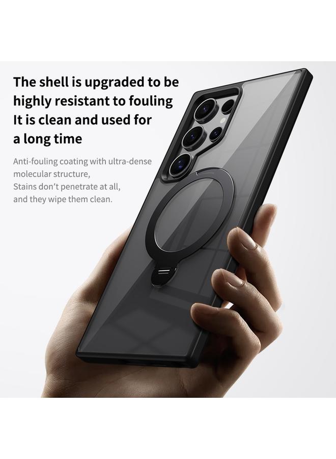 اس-توب جراب لهاتف Samsung Galaxy S24 Ultra 5G جراب هاتف شفاف مزود بحلقة مغناطيسية دوارة MagSafe - Image 3