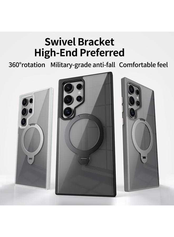 اس-توب جراب لهاتف Samsung Galaxy S24 Ultra 5G جراب هاتف شفاف مزود بحلقة مغناطيسية دوارة MagSafe - Image 2