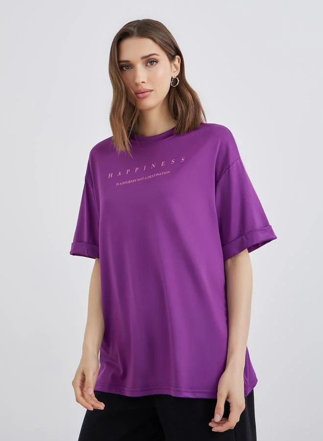 Take Two Slogan Print Regular Fit T-Shirt