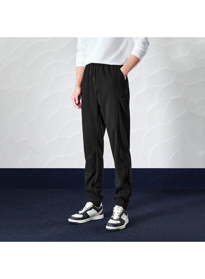 HLA Fashion Slim Fit】winter "mountains Need Not Be High" Series Smooth, Thickened, Warm Men's Casual Pants - Image 4