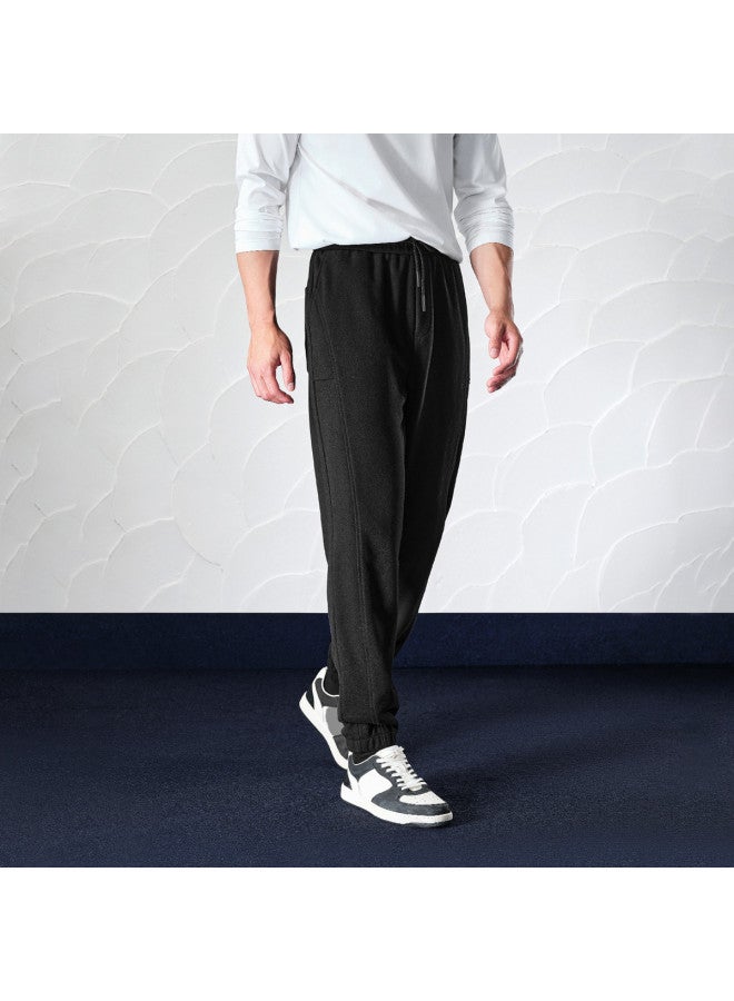 HLA Fashion Slim Fit】winter "mountains Need Not Be High" Series Smooth, Thickened, Warm Men's Casual Pants - Image 3