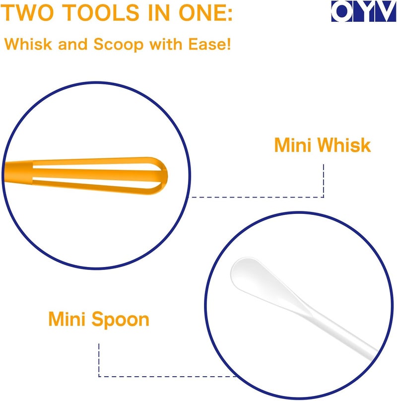 OYV multifunctional mini whisk,mini spoon,small whisks for cooking,tiny whisk 2 pieces,mini small wisk,for Blending,Whisking,Beating Ingredients, Mixing Sauces - Image 2