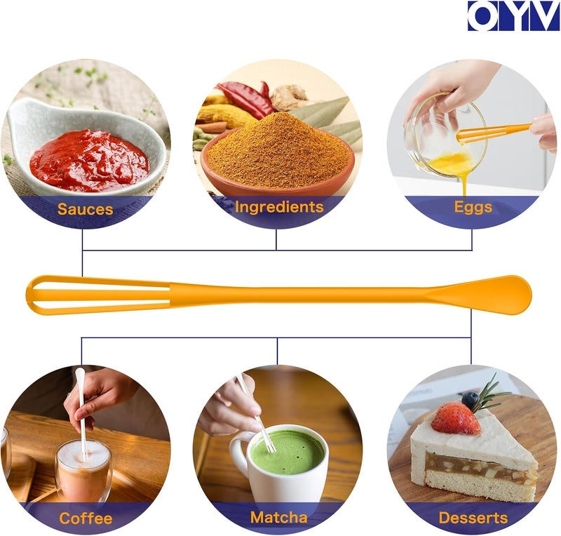 OYV multifunctional mini whisk,mini spoon,small whisks for cooking,tiny whisk 2 pieces,mini small wisk,for Blending,Whisking,Beating Ingredients, Mixing Sauces - Image 3
