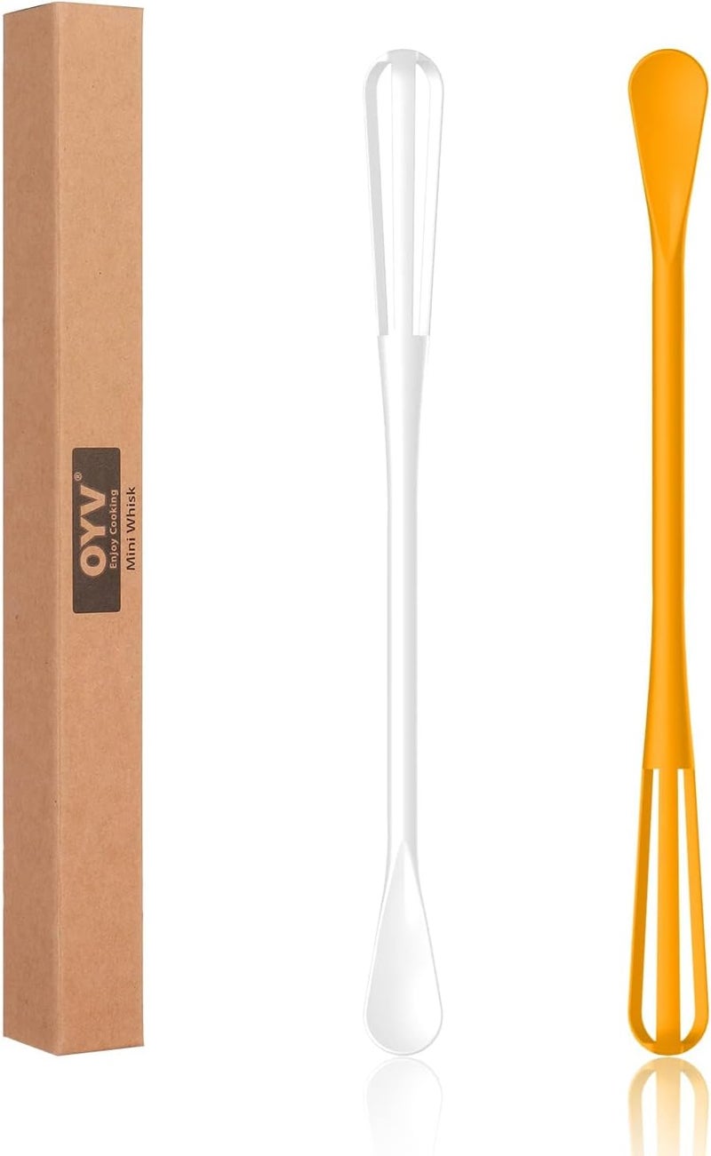 OYV multifunctional mini whisk,mini spoon,small whisks for cooking,tiny whisk 2 pieces,mini small wisk,for Blending,Whisking,Beating Ingredients, Mixing Sauces - Image 1