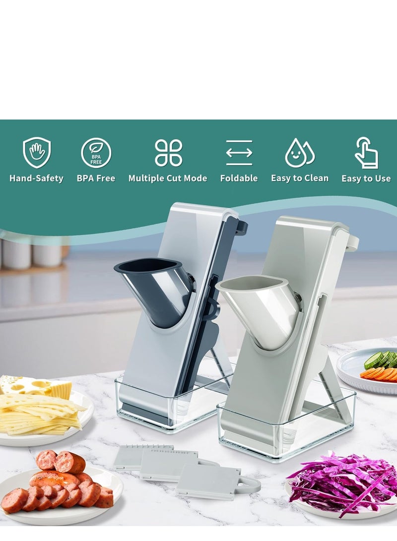 تراسل قطاعة طعام مندولين من تراسل، قطاعة بطاطس، قطاعة مندولين امنة 4 في 1 للمطبخ، قطاعة طعام للمطبخ - قطاعة مندولين امنة للخضروات، قطاعة مندوليب، اعداد وجبات سريعة - Image 3