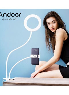 NIBEMINENT 2-In-1 LED Ring Light With Phone Holder White  - Image 5