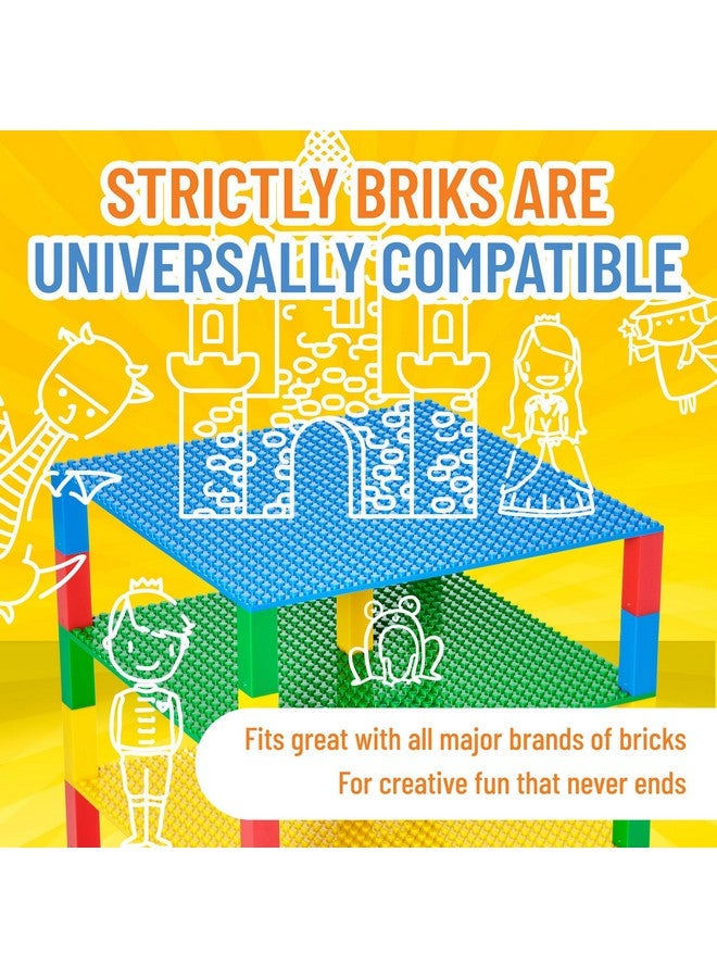 Strictly Briks Toy Building Block Classic Stackable Baseplates 10X10 Inch Brik Tower For Baby 4 Baseplates & 30 Stackers Blue Green Red & Yellow 34 Pc  - Image 5