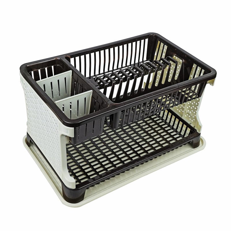 DASTAV Sink PRO Plastic 2 Layer KHATLI Dish Drainer (Slots for Dishes Plates Separate Sections for Kitchen Cutlery Items) (Dish Rack for Kitchen Organization)  - Image 4