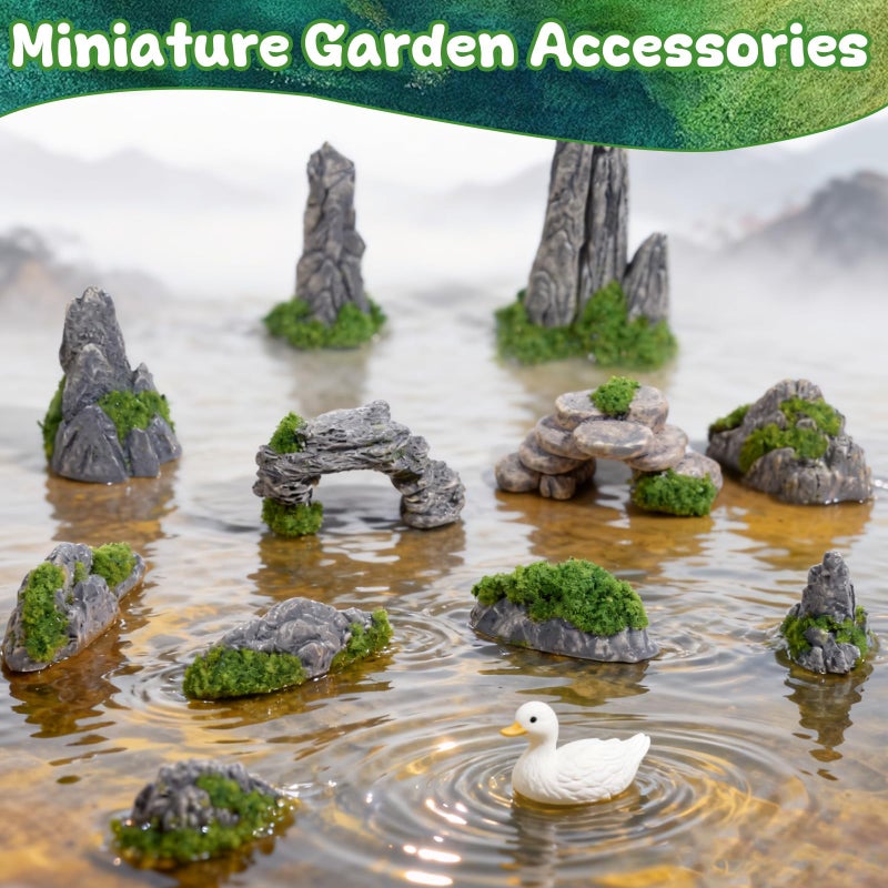 Warmtree 12 Pcs Diorama Rocks Fake Rock Miniature Stone Statue for Diorama Supplies, Micro Train Landscape, Railway Sand Table, Zen Garden Accessories - Image 4