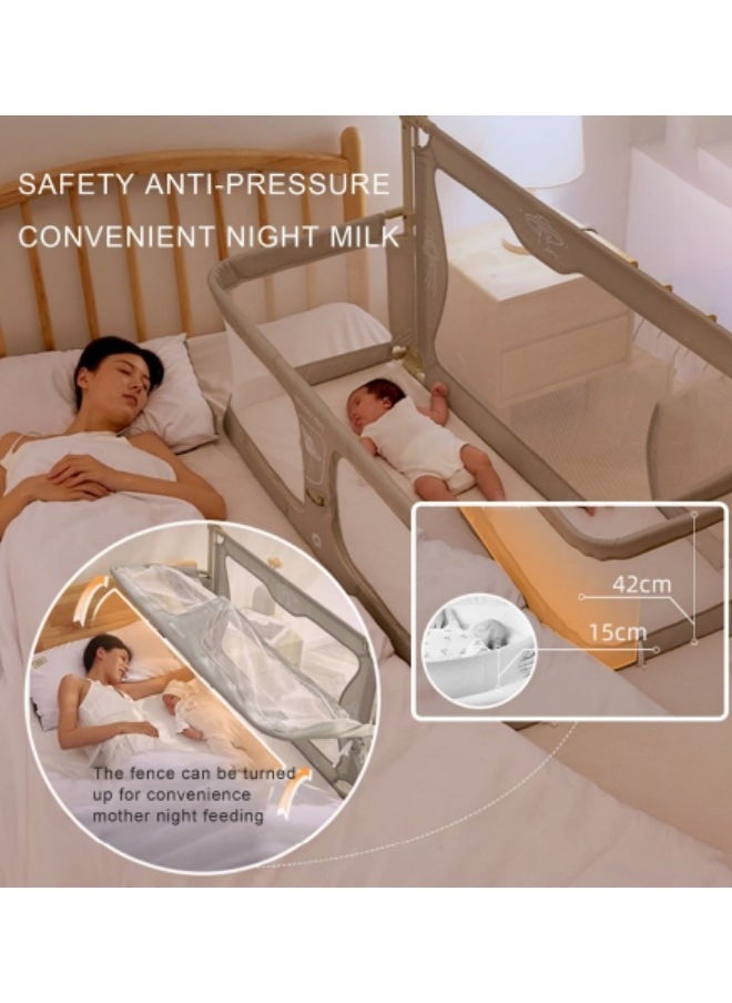 GGEROU - 3 in 1 Baby Bedside Sleeper,for Cosleeper in Bed,Next to Me Crib, Bedside Crib for Baby,Breathable Bassinet,in Bed Bassinet  Creamy White - Image 1
