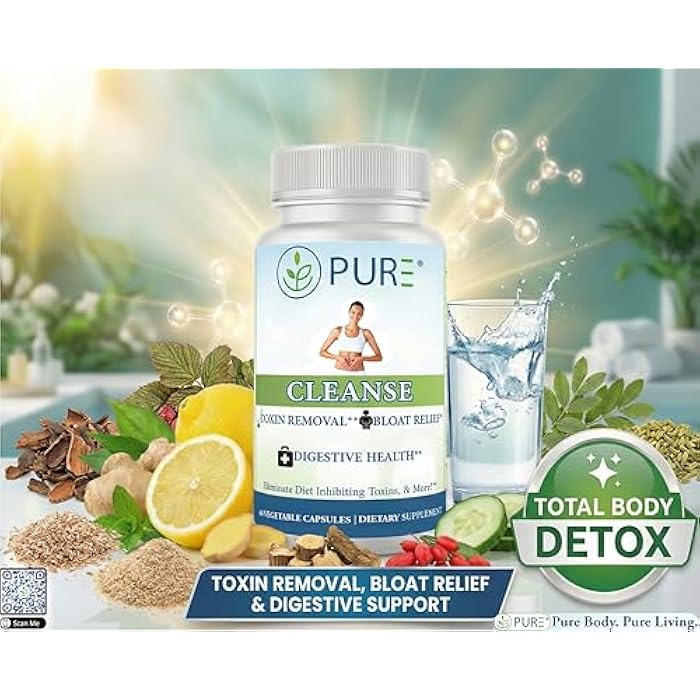 PURE Cleanse, Psyllium, Cascara Sagrada, Premium Wellness Supplement, 60 Capsules, 2 Month Supply - Image 2