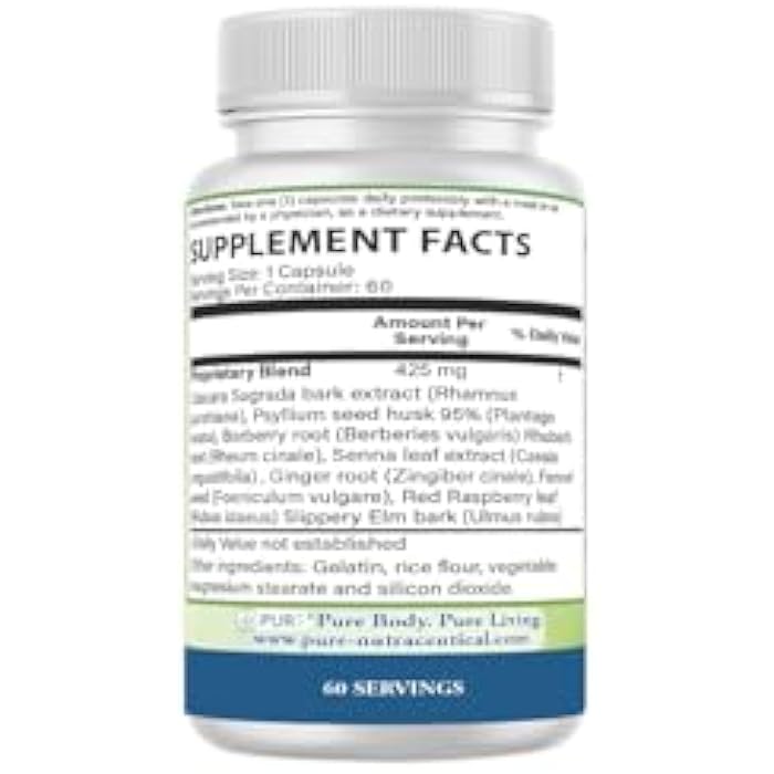 PURE Cleanse, Psyllium, Cascara Sagrada, Premium Wellness Supplement, 60 Capsules, 2 Month Supply - Image 3
