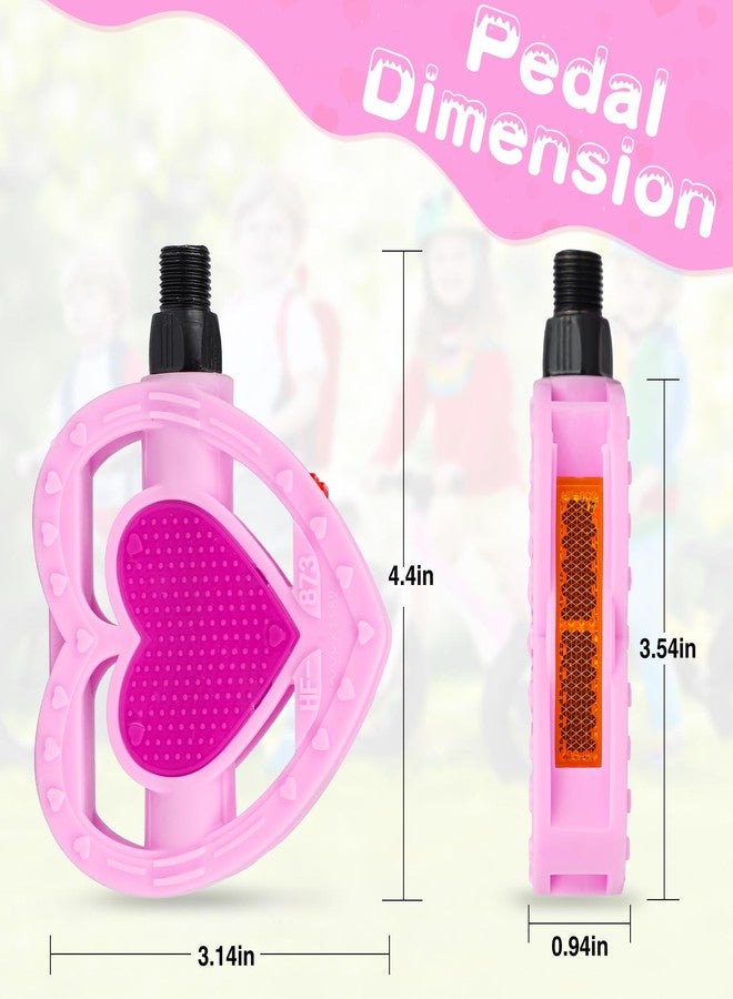 WEEROCK Kid Bike Pedal 1/2" Child Pink Pedals for 12 14 16 20 Inch One-Piece Crank Girls Bike Youth Bicycles, Light Pink - Image 2