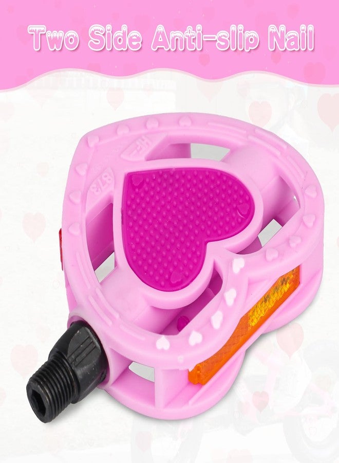 WEEROCK Kid Bike Pedal 1/2" Child Pink Pedals for 12 14 16 20 Inch One-Piece Crank Girls Bike Youth Bicycles, Light Pink - Image 3