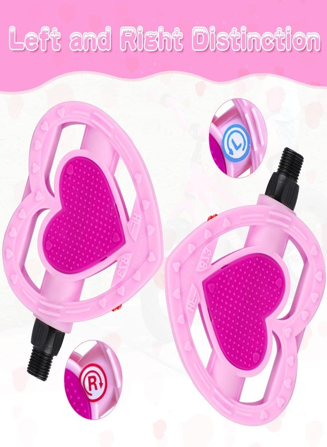 WEEROCK Kid Bike Pedal 1/2" Child Pink Pedals for 12 14 16 20 Inch One-Piece Crank Girls Bike Youth Bicycles, Light Pink - Image 4