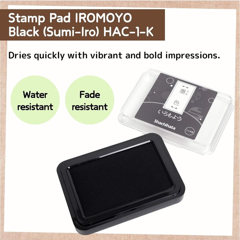 Someie Perpetual Calendar Rubber Stamp Set｜Consolidated Numbers Stamp English GRJ-5ACE，Stamp Pad IROMOYO Traditional Japanese Ink Colour Black (Sumi-Iro) HAC-1-K & Sticky Notes Set - Image 5