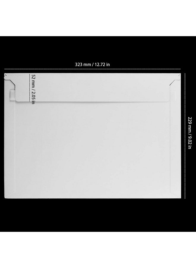 100 Pack 12 X 9 Inches Rigid Mailers, Self-Seal Paperboard Envelope, Stay Flat Photo Document Envelope Mailers, White Cardboard Envelopes For Photos, Documents, Pictures, Cd