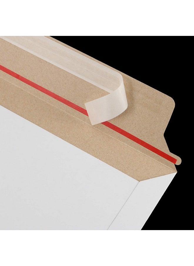 100 Pack 12 X 9 Inches Rigid Mailers, Self-Seal Paperboard Envelope, Stay Flat Photo Document Envelope Mailers, White Cardboard Envelopes For Photos, Documents, Pictures, Cd