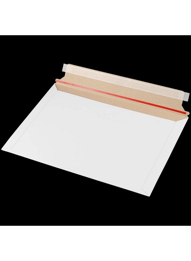 100 Pack 12 X 9 Inches Rigid Mailers, Self-Seal Paperboard Envelope, Stay Flat Photo Document Envelope Mailers, White Cardboard Envelopes For Photos, Documents, Pictures, Cd