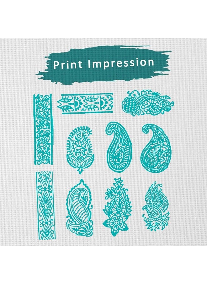 Hashcart Hashcart Wooden Indian Traditional Design Printing Stamps/Blocks for Printing Saree Border/Dresses/Craft Card Making/Scrapbook/Clay Pottery (Set of 10)  - Image 3