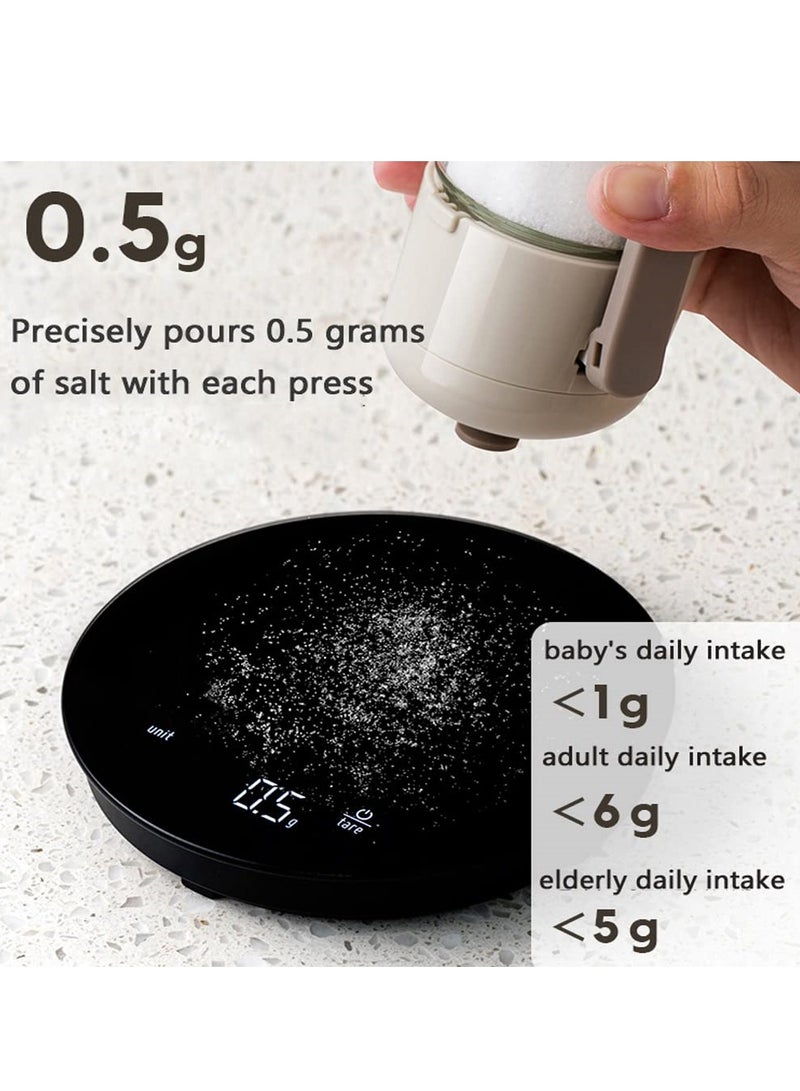 SYOSI Glass Salt Shaker Dispenser, Precise Quantitative Seasoning Bottle, Seasoning Jar with Lid Sealed, Quantitative 0.5g Salt Each Press, Ration Salt Shakers, Spice Dispenser Seasoning Container - Image 5