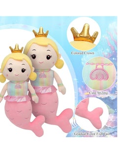 ARGT 50cm Mermaid Plush Toy – Soft Cuddly Pillow, Cute Stuffed Cushion for Girls, Kawaii Fluffy Mermaid Doll, Sleeping Companion, Adorable Throw Pillow Gift for Kids & Adults, Nursery & Bedroom Decor  - Image 2