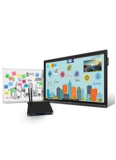 EGO Interactive Display, Model E-F8604, 86-Inch 4K Ultra HD with Android OS 8GB DDR4 RAM, 128GB ROM , With OPS Slot with Intel i5, 8GB RAM, 512GB SSD, and Motion-Tracking Camera, silver-black