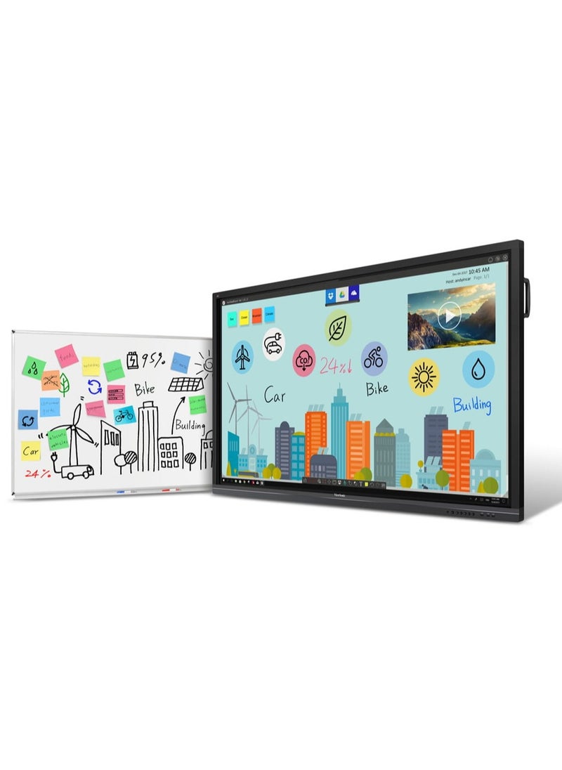 FTTEGO - EGO Interactive Display, Model E-F8604, 86-Inch 4K Ultra HD with Android OS 8GB DDR4 RAM, 128GB ROM , With OPS Slot with Intel i5, 8GB RAM, 512GB SSD, and Motion-Tracking Camera, silver-black - Image 1