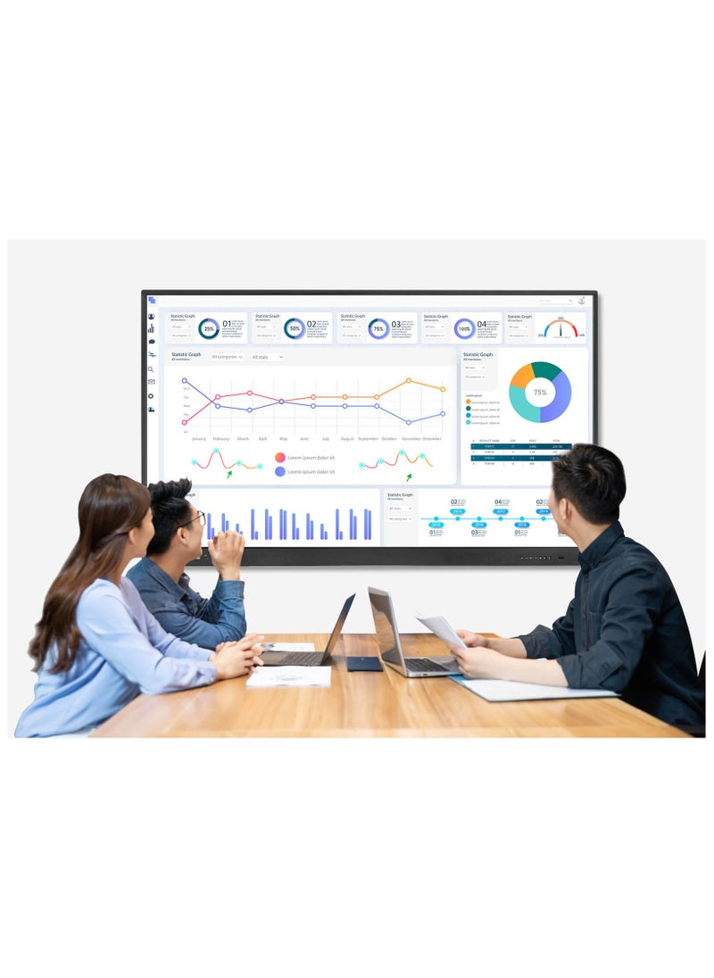 FTTEGO - EGO Interactive Display, Model E-F8604, 86-Inch 4K Ultra HD with Android OS 8GB DDR4 RAM, 128GB ROM , With OPS Slot with Intel i5, 8GB RAM, 512GB SSD, and Motion-Tracking Camera, silver-black - Image 1