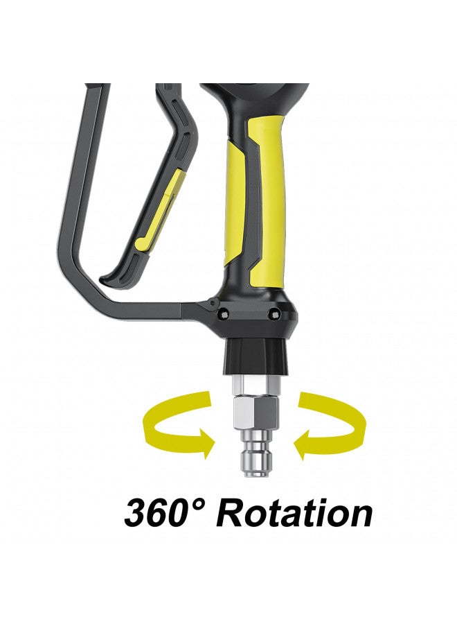 POHIR Pressure Washer Gun 3600 PSI with 3/8'' Swivel Quick Connect Extension Wand, M22 15mm and M22 14mm Fitting 30 Inch 7 Nozzle Tips, Yellow - Image 3