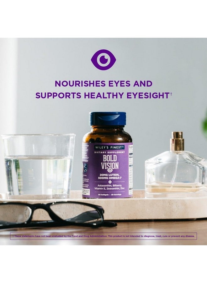 Wiley's Finest Wiley's Finest Wild Alaskan Fish Oil Bold Vision - Fish Oil Eye Health Supplement with Lutein, Zeaxanthin, Bilberry, Omega-7, Vitamin E, and Zinc - 60 Softgels (30 Servings)  - Image 5