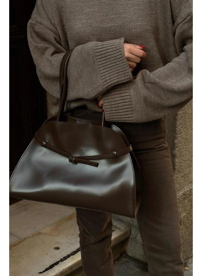 Shule Bags  Monets Belt Detailed Shoulder Bag Brown for Women | Best Price UAE
