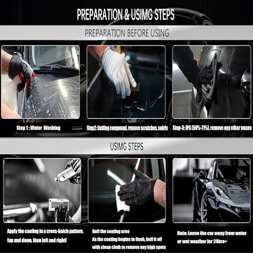 Autokcan 10H Nano Ceramic Coating for Cars, 50ML High Gloss Anti-Scratch SiO2 Ceramic Car Coating Kit, Plastic, Glass, Wheel Polishing, Hydrophobic, Long Lasting Protection - Image 5