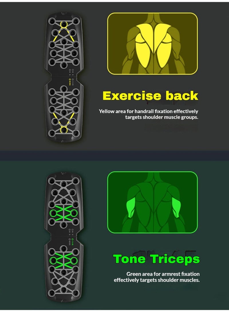 Multi-function push up board, portable push up board, with pull rope, foldable, can exercise chest and abdominal muscles. It can also exercise arms, core muscles and back muscles, suitable for both men and women. - Image 3