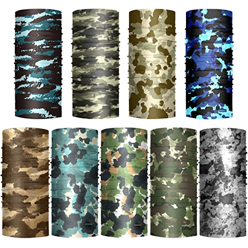 VCZUIUC Headwear Bandana Head Wrap Face Scarf Mask Neck Warmer Balaclava for Sports (One Size, 9PCS CAMO-4) - Image 2