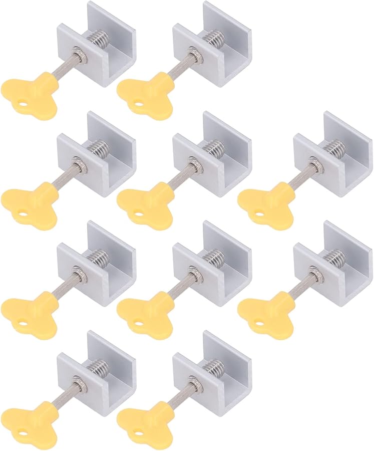 Yosoo Adjustable Vertical Horizontal Sliding Window Lock Kit Silver for Home Office Classroom - Image 5