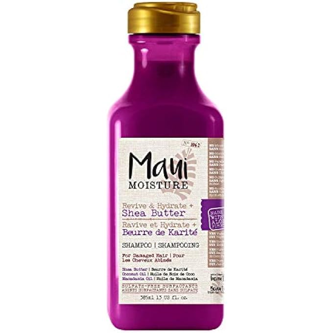 Maui Moisture Heal and Hydrate Shea Butter Shampoo Dry Damaged Hair Sulfate Free Surfactants Aloe Juice Coconut Oil Macadamia Oil 13 fl oz