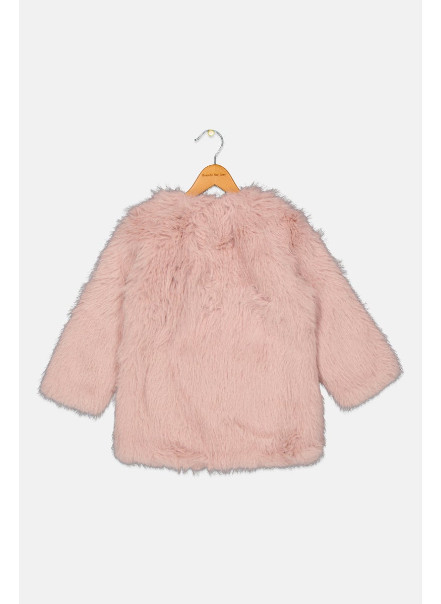 Nicole Miller - Kids Girl Faux Fur Softshell Jacket, Pink - Image 1