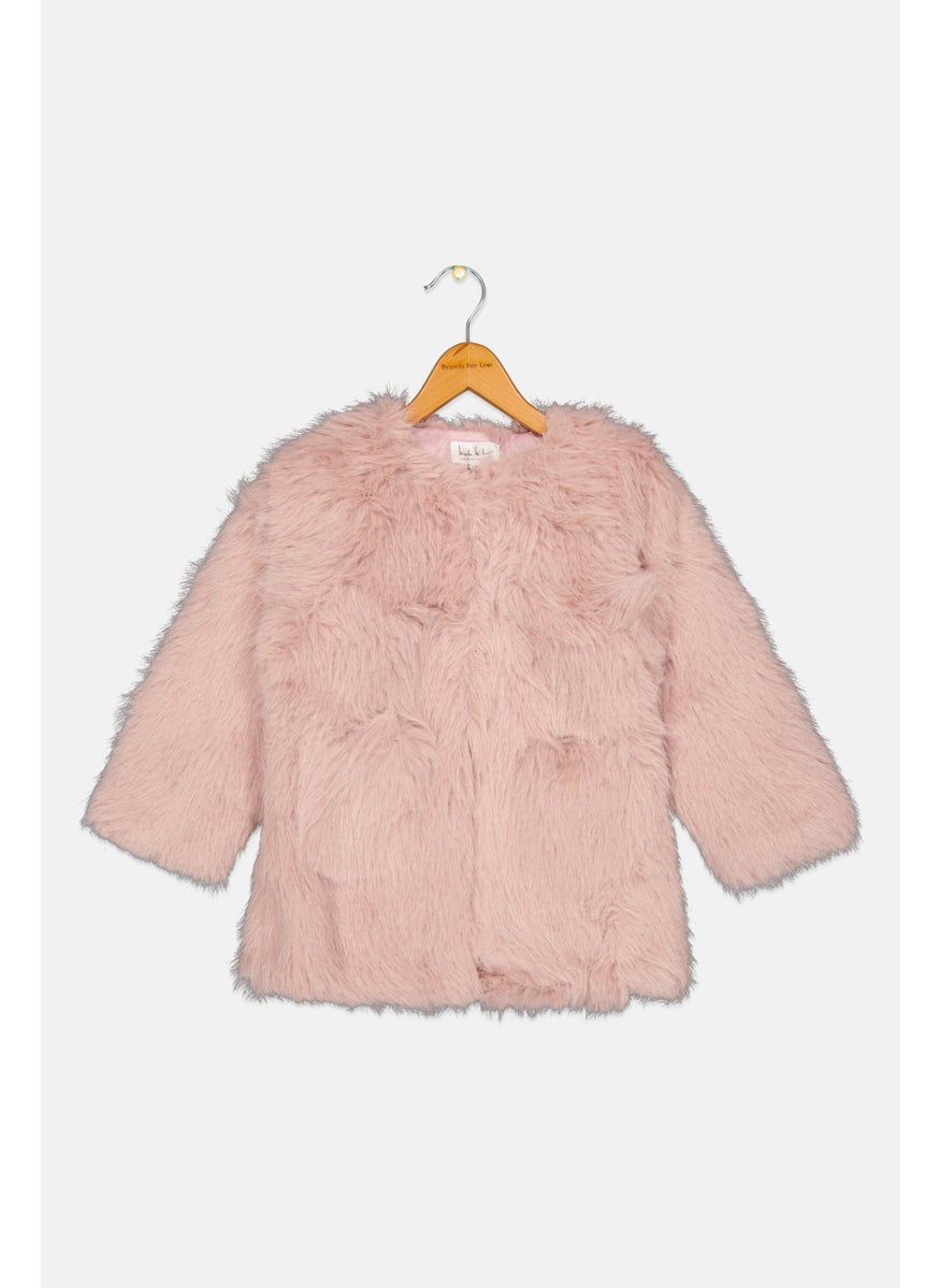 Nicole Miller - Kids Girl Faux Fur Softshell Jacket, Pink - Image 1