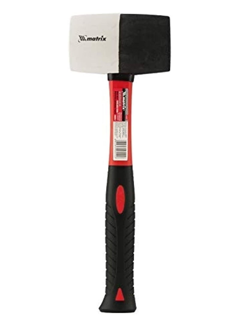 MTX Black and White Rubber Mallet with Fiberglass Handle (680g) - Image 1