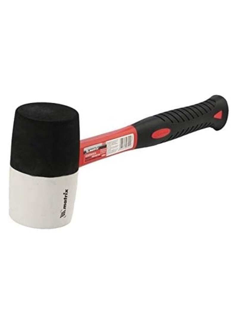 MTX Black and White Rubber Mallet with Fiberglass Handle (680g) - Image 3