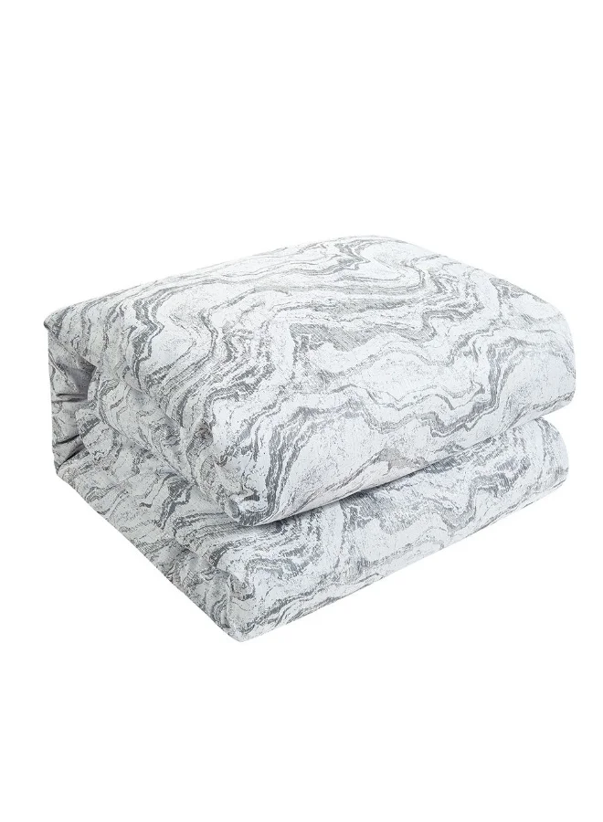 DANUBE HOME Allure Berenika 10 - Pieces King Comforter Set Luxurious, Soft Bedding with Comforter, Fitted sheet, Pillowscases, Throws And More 240X260 Cm Grey