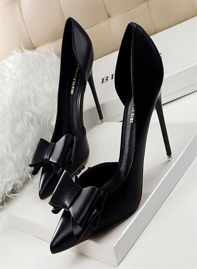 BIGTREE Fashion Pointed High Heels 10.5CM Black 