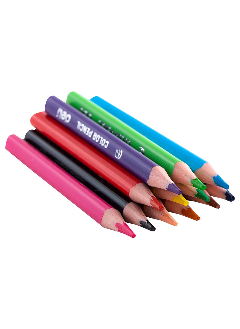 Deli Colored Pencils Set , Short Colored Pencils , Non- Toxic , Triangular Pencil Body ، Art Supplies for Drawing , Sketching , and Painting , Pack of 12 pcs  - Image 3