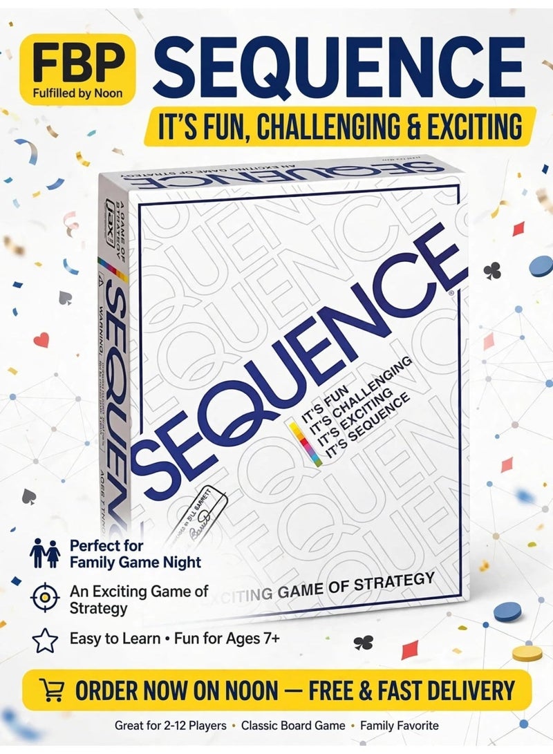 JAX GAMES Sequence Board GAME Multi Color Board Game for Family - Image 1