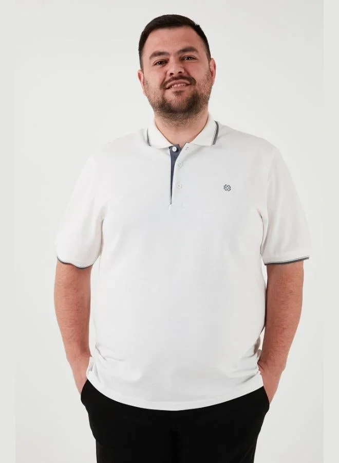 بوراتي تيشيرت بولو قطن مقاس كبير رجالي بياقة بولو