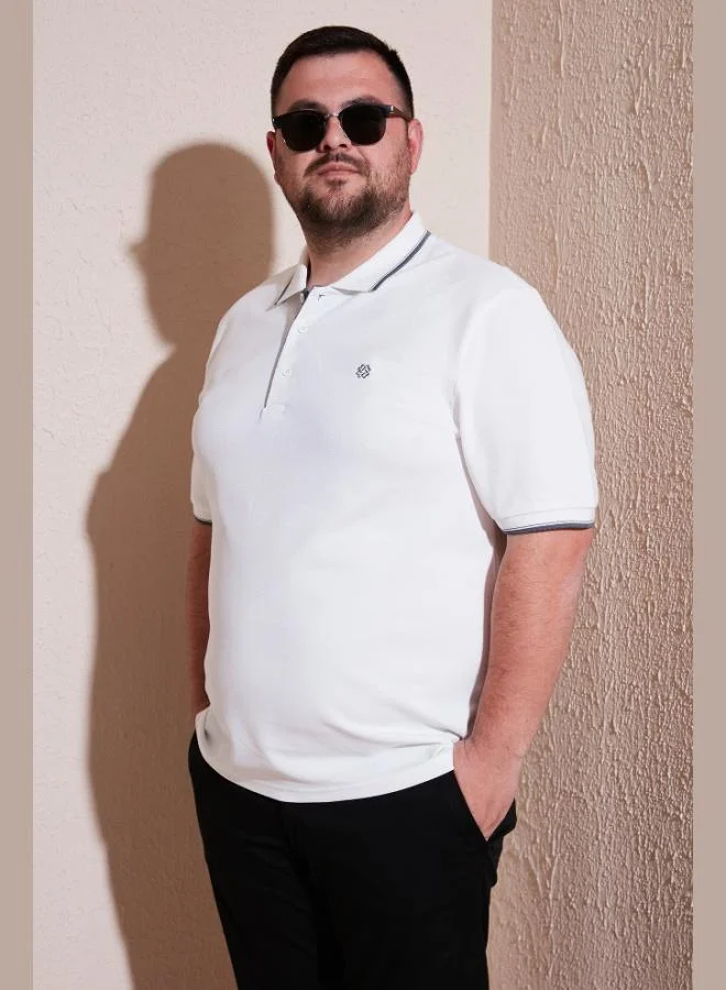 Buratti  Buratti Plus Size Cotton Regular Fit Polo Collar T Shirt Men's Polo Collar T-Shirt 5902118B for Men | Best Price UAE