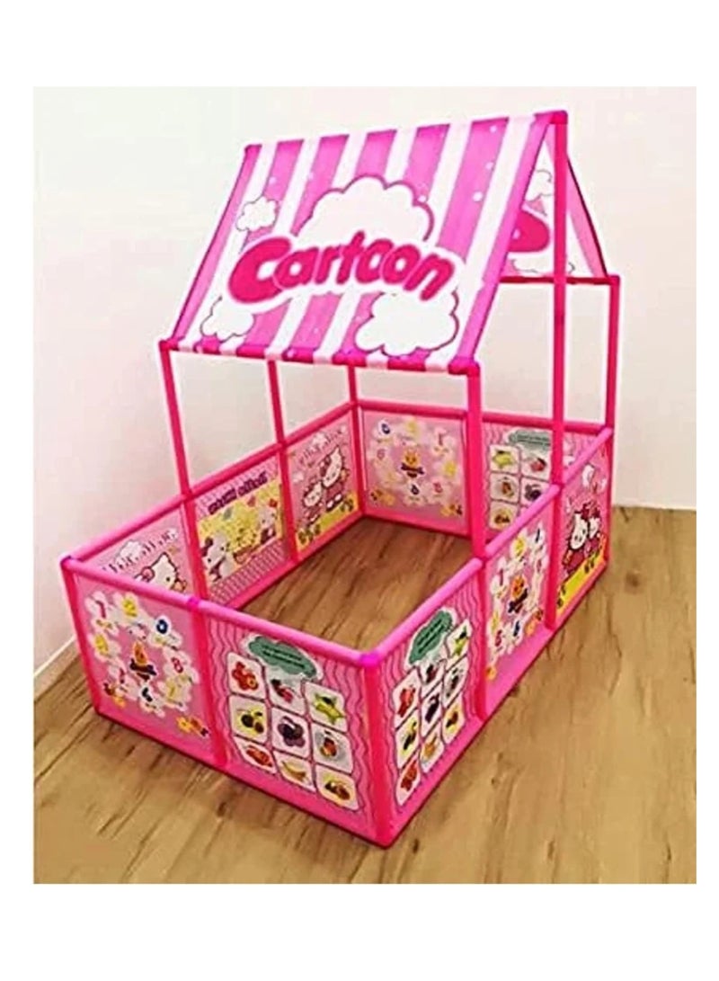 Cartoon Children's Play Tent with Colorful Balls - Foldable and Easy-to-Assemble Playhouse Tent, Suitable for Indoor and Outdoor Use, Size 118x80x118 cm. - Image 5